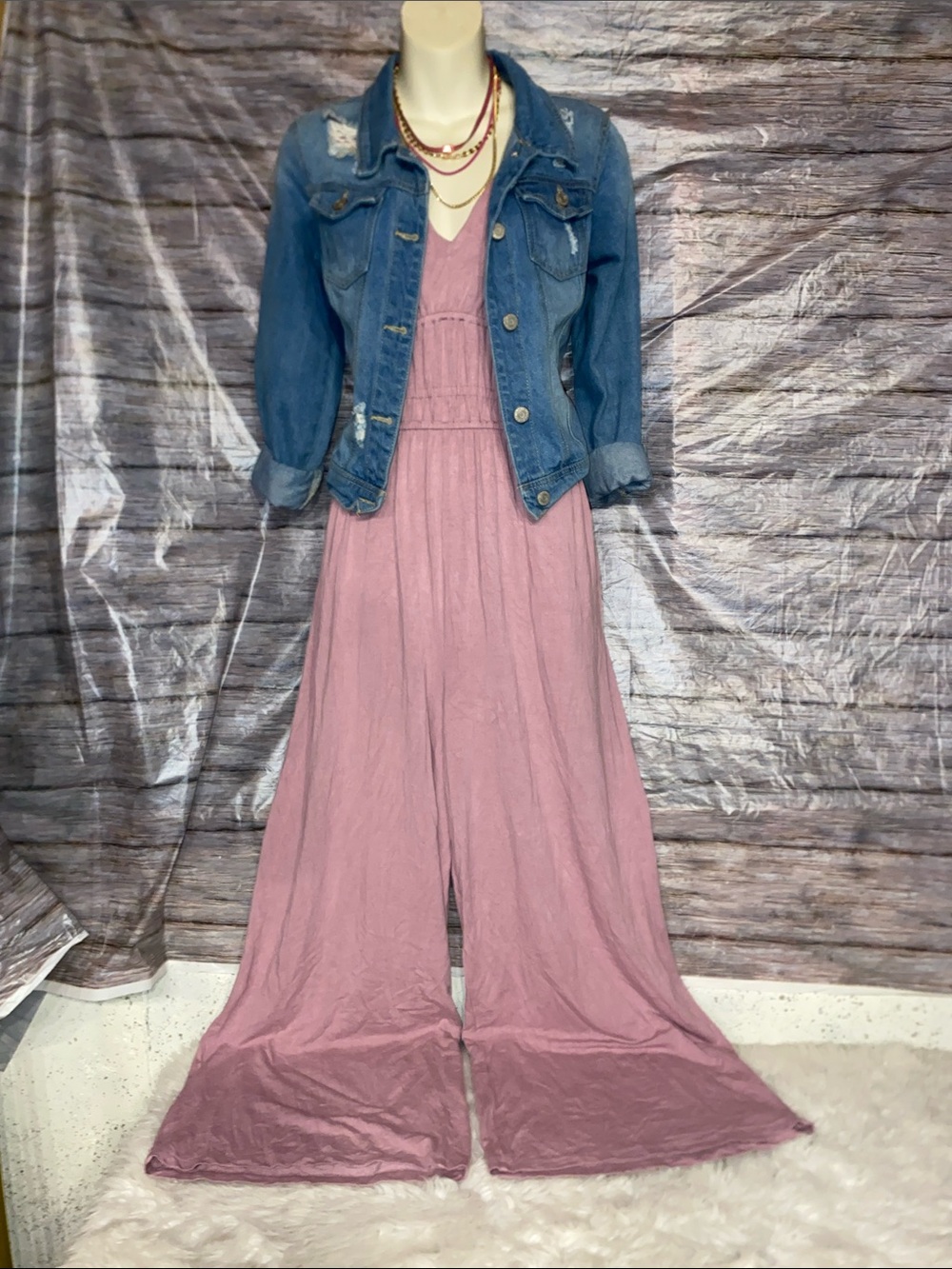 Old Navy Mauve Wide-Leg Jumpsuit